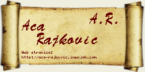 Aca Rajković vizit kartica